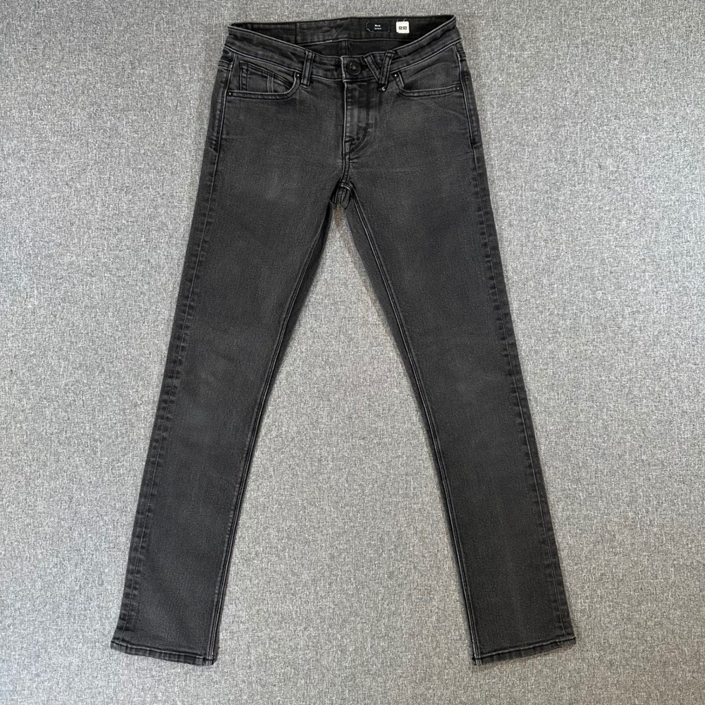 Volcom 2x4 Skinny Jeans Mens 28 Faded Black Grey Slim Fit Denim Pants Skater Y2K